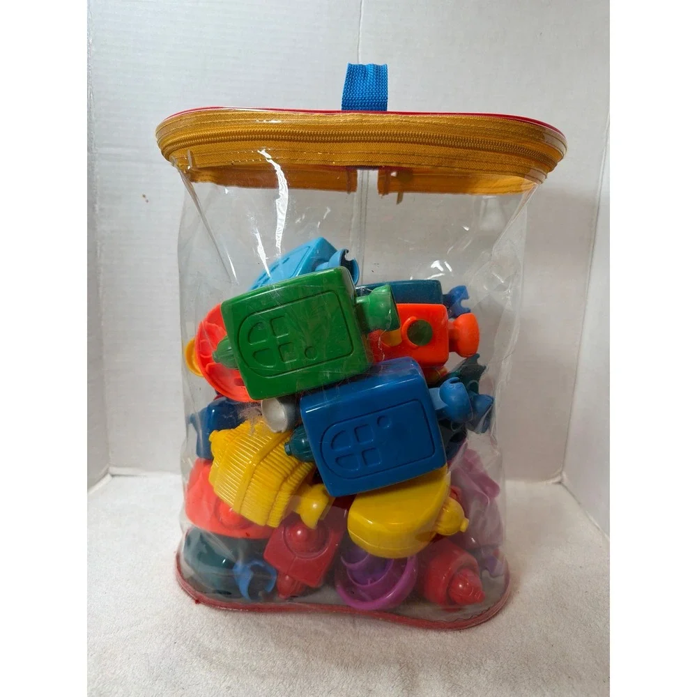 VTG 2004 Fisher Price Pop-Onz Building Blocks Kids‎  Multicolor 30ctToy Set